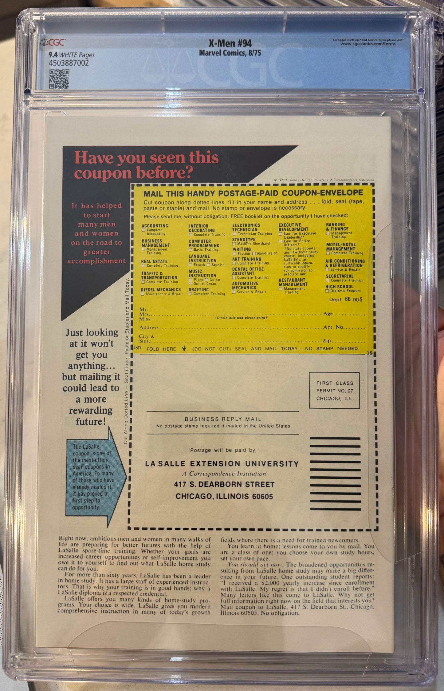 X-Men #94 CGC 9.4 (Marvel, 1975) White Pages 2nd Appearance of Nightcrawler, Storm, Thunderbird, Colossus