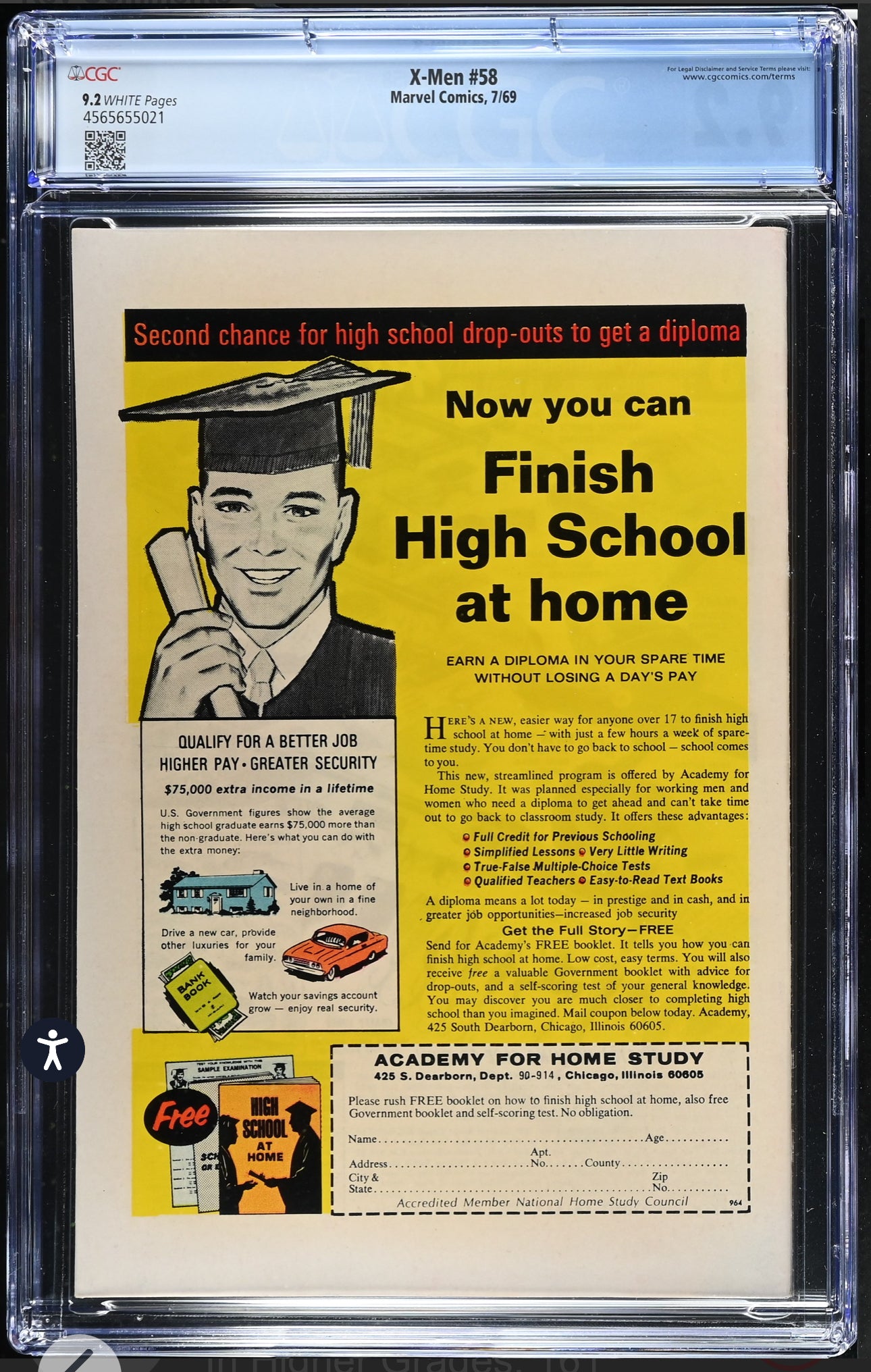 X-Men #58 CGC 9.2 (Marvel, 1969) 1st App Of Havok In Costume