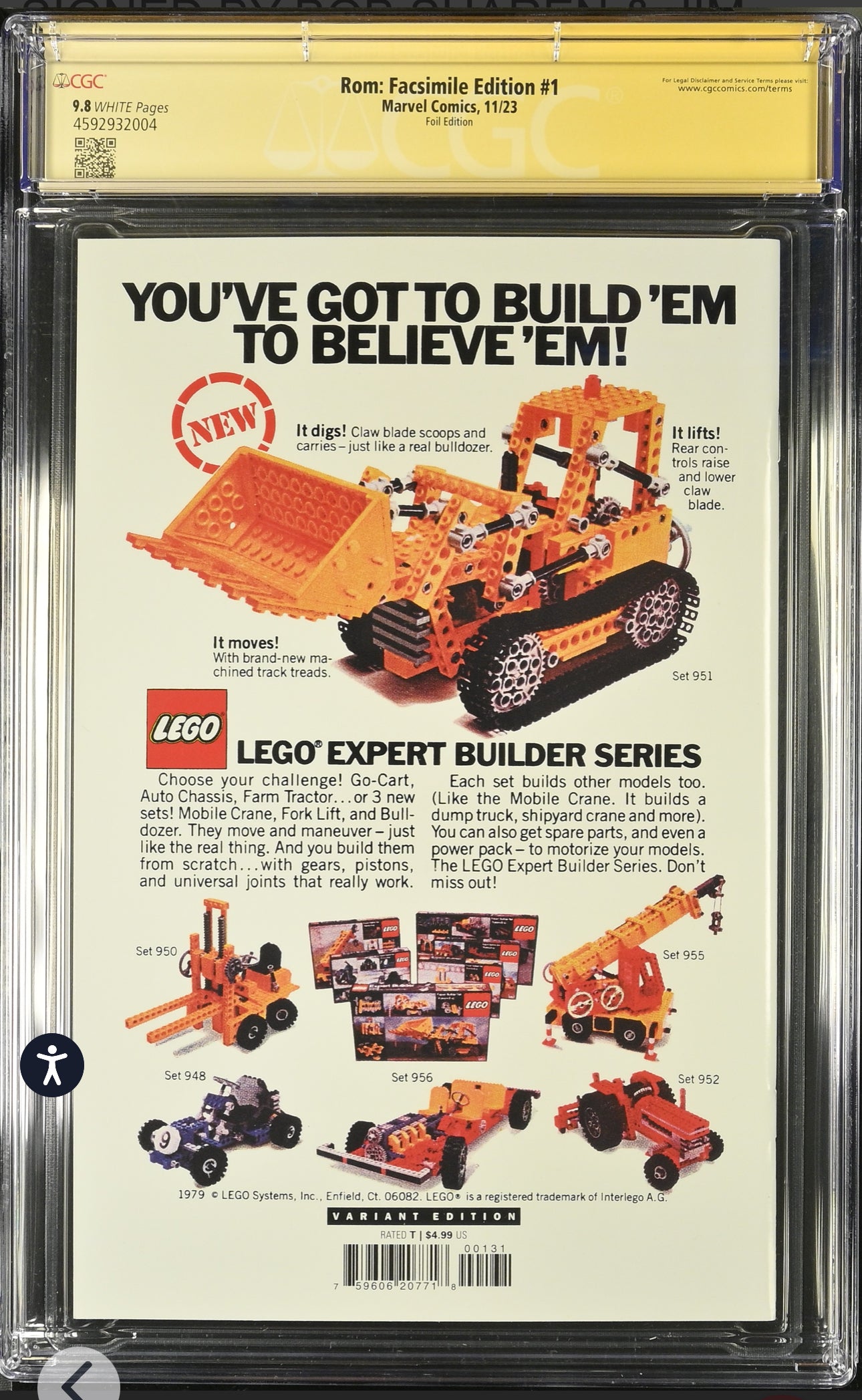 Rom #1 Facsimile Foil CGC SS 9.8 Signed Jim Shooter & Bob Sharen (Marvel, 2023)