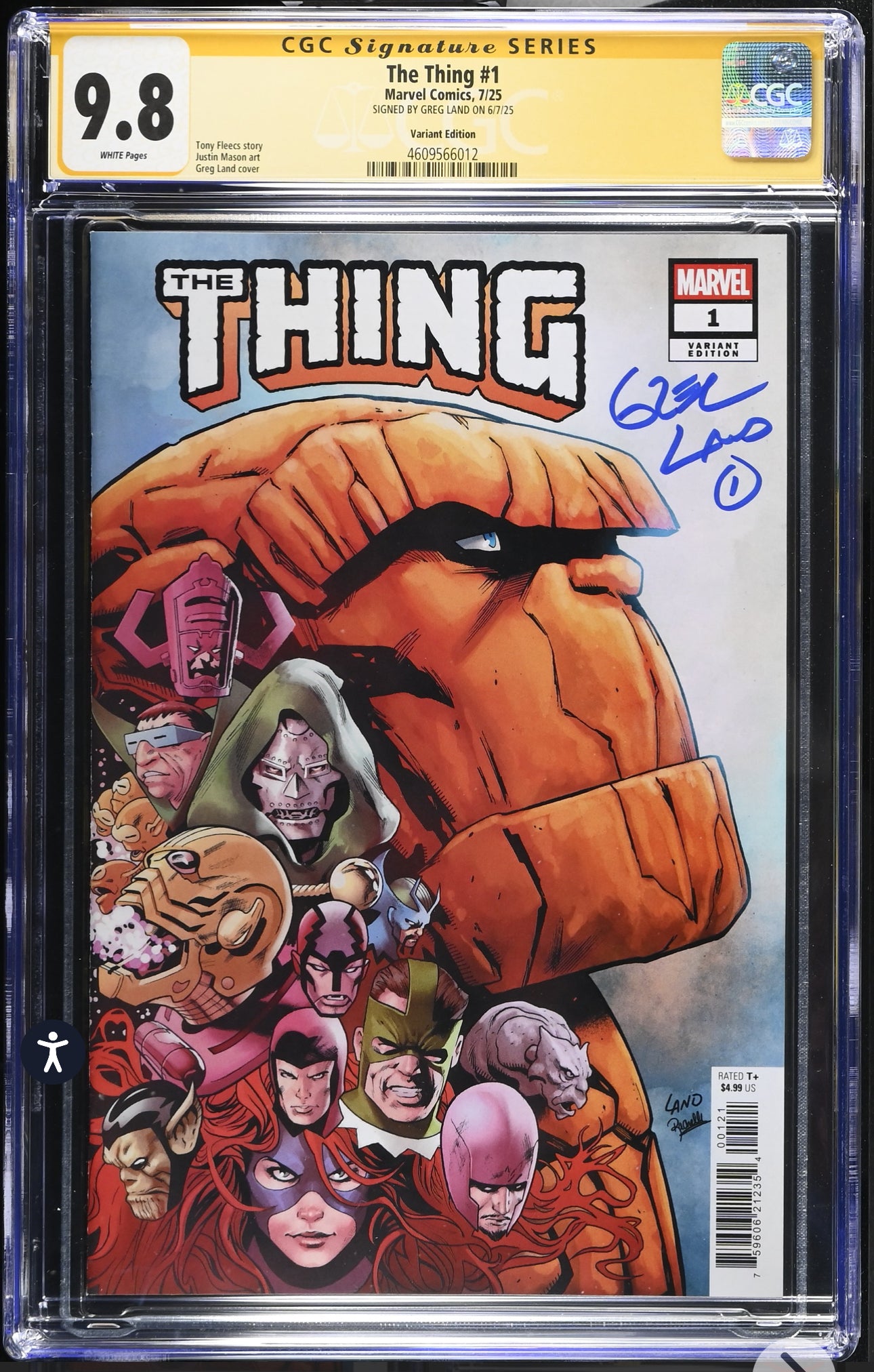 The Thing #1 CGC SS 9.8 Signed By Greg Land (Marvel variant, 2025)
