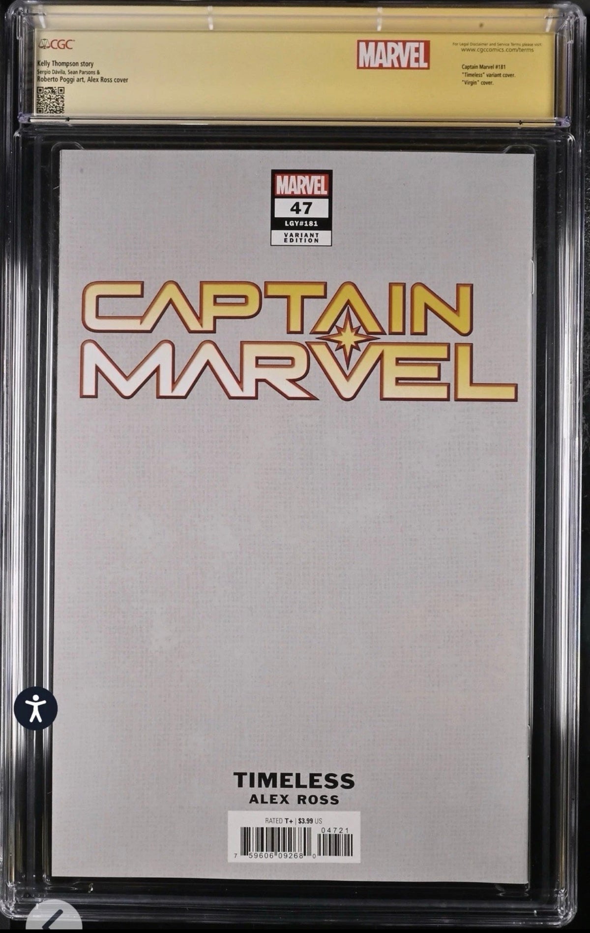 Captain Marvel #47 CGC SS 9.8 Signed By Alex Ross (Marvel, 2023, Custom Label)