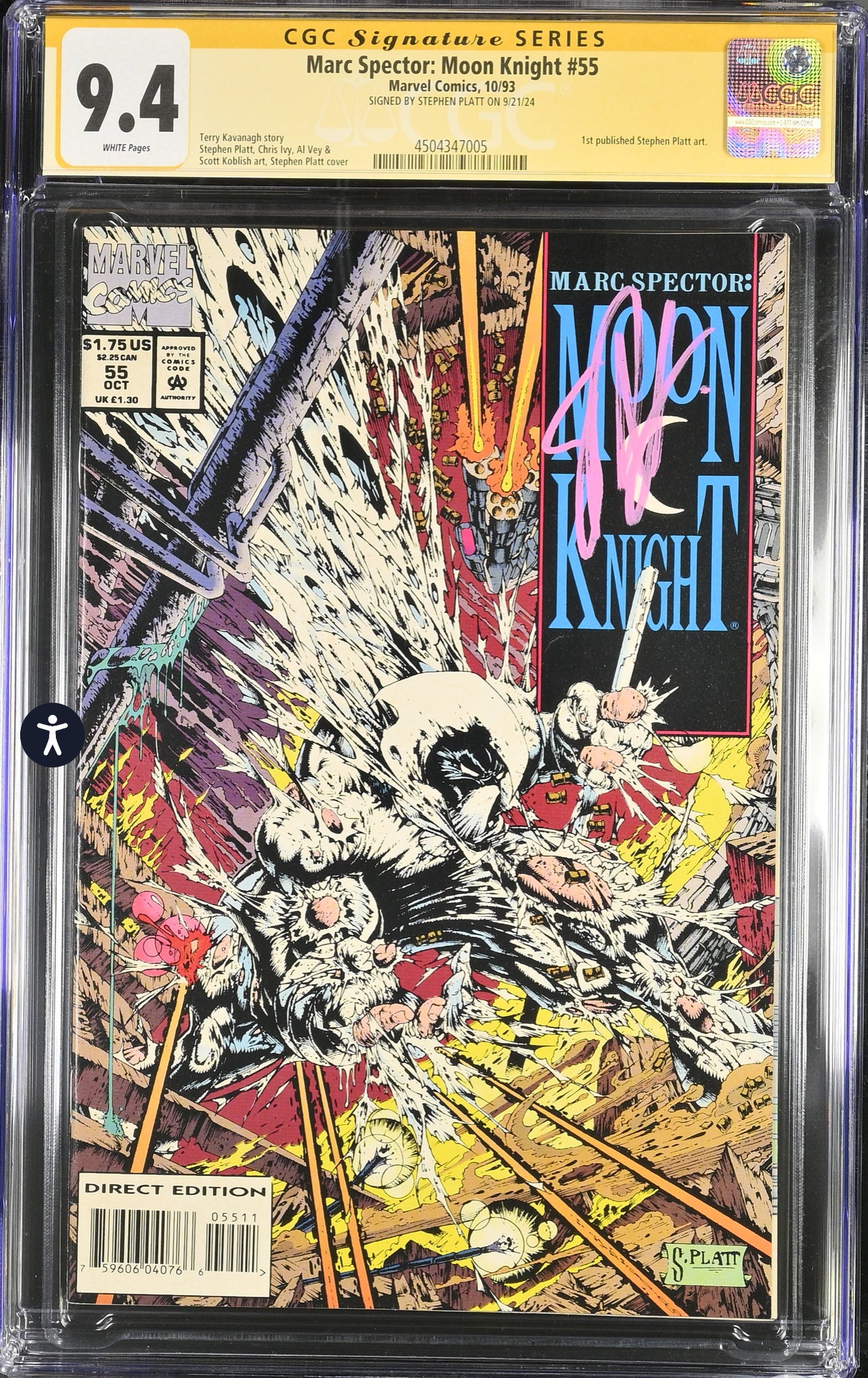 Marc Spector: Moon Knight #55 CGC SS 9.4 (Marvel, 1993) Signed by