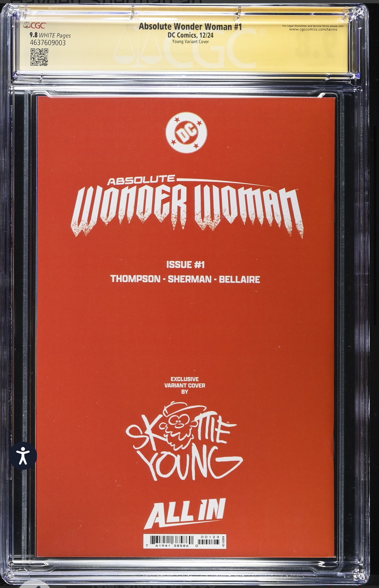 ABSOLUTE WONDER WOMAN #1 CGC SS 9.8 (DC, 2024) Signed by Skottie Young