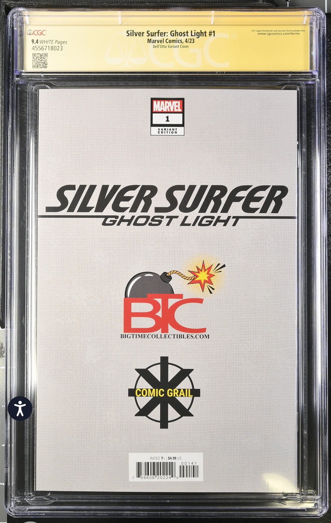 SILVER SURFER GHOST LIGHT # 1 CGC SS 9.4 (Marvel, 2023) Trade Dress Cover Signed By Gabriele Dell’Otto