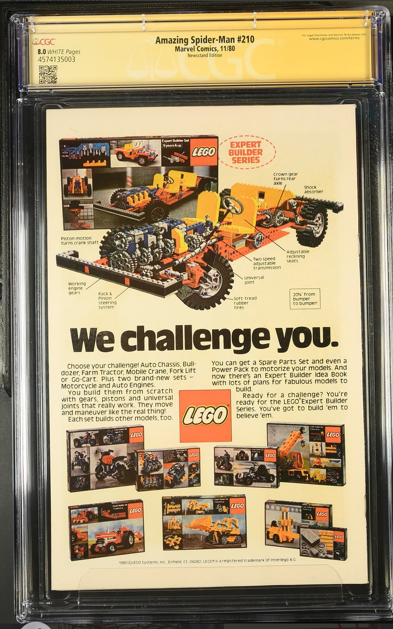 Amazing Spider-Man #210 CGC SS 8.0 (Marvel, 1980) Newsstand Signed & Sketch Al Milgrom Madame Web 1st App