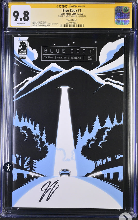 Blue Book #1 CGC SS 9.8 (Dark Horse m, 2023) Variant B signed by James Tynion