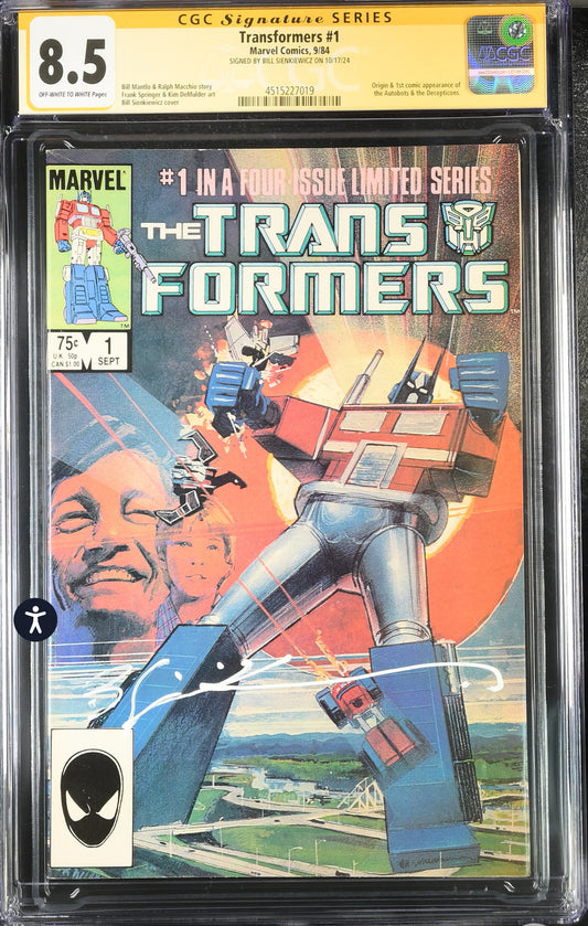 Transformers #1 CGC SS 8.5 (Marvel, 1984) Signed by Bill Sienkiewicz