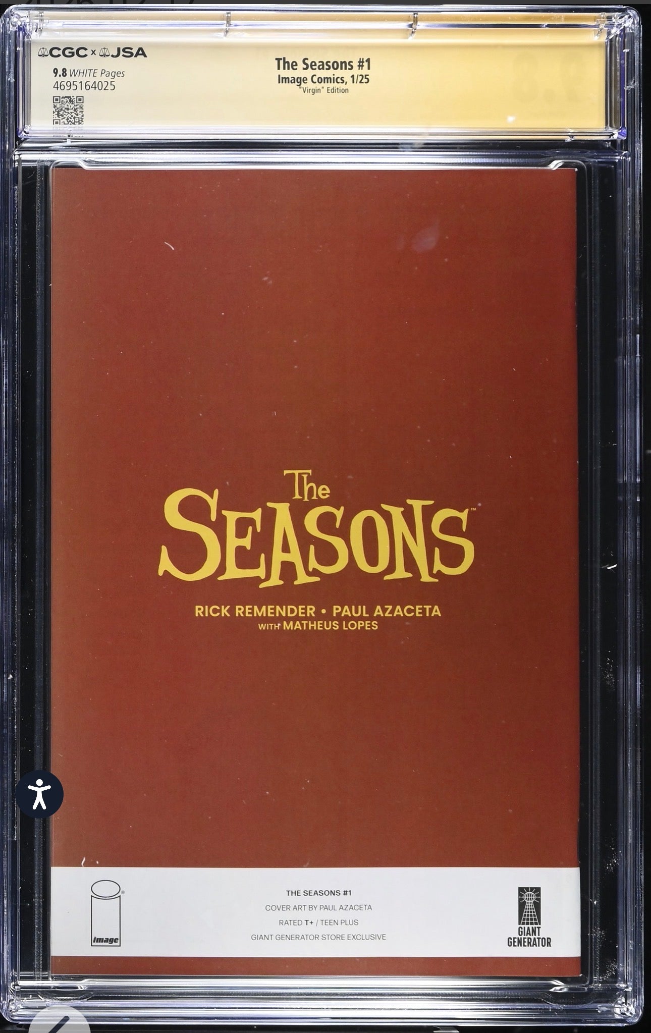 The Seasons #1 CGC x JSA 9.8 (Image 2025) Virgin Variant Signed By Rick Remender