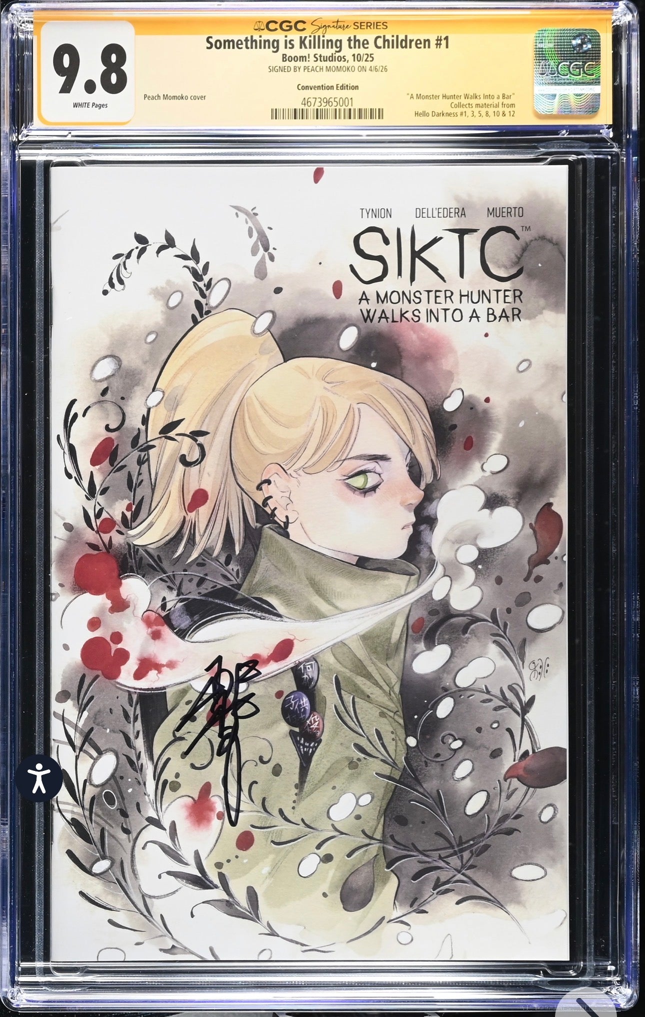 Something is Killing the Children: A MONSTER HUNTER WALKS INTO A BAR #1 CGC SS 9.8 Signed By Peach Momoko