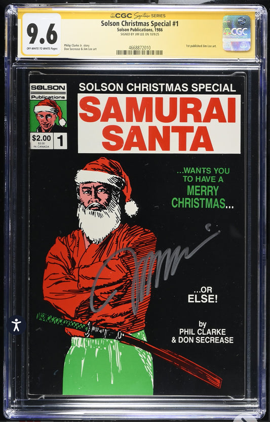 Solson Christmas Special #1 CGC SS 9.6 (Samurai Santa, 1st Published Jim Lee Art) SIGNED BY JIM LEE