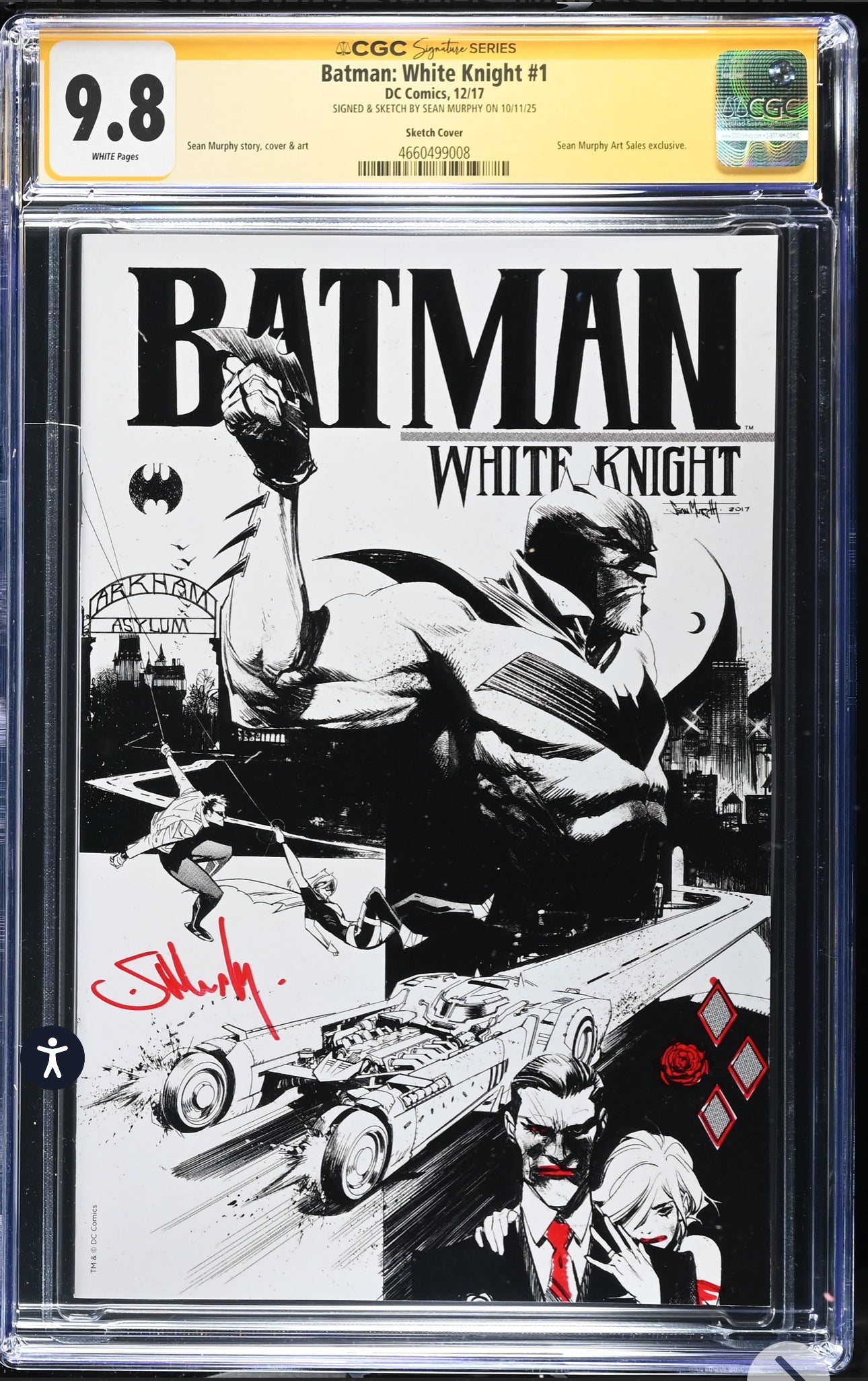 Batman: White Knight #1 CGC SS 9.8 (DC, 2017)  Signed & Sketch By Sean Gordon Murphy (Exclusive Sketch Variant)