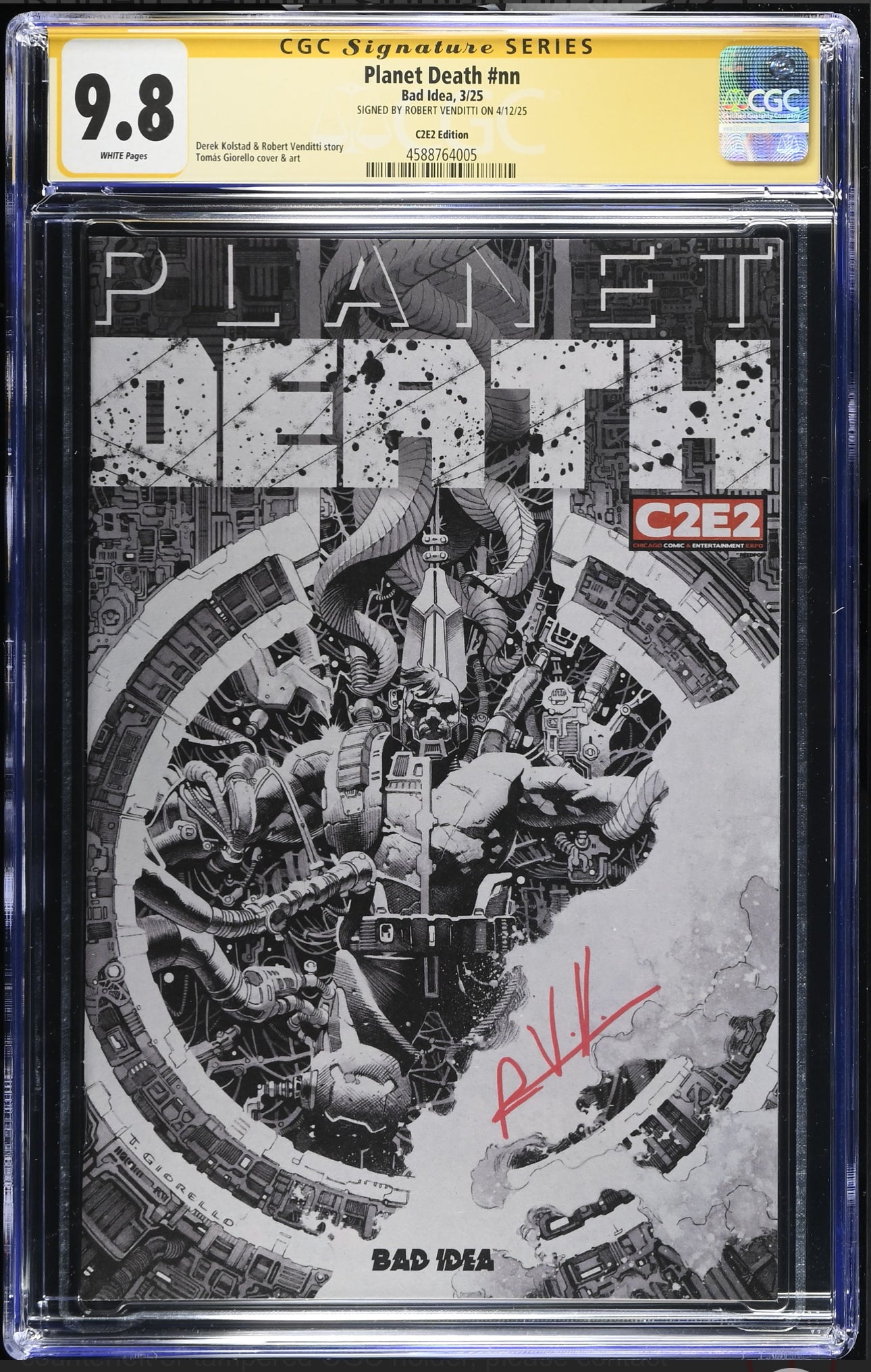 Planet Death #nn CGC SS 9.8 (Bad Idea, 2025) C2E2 edition Signed by Robert Venditti