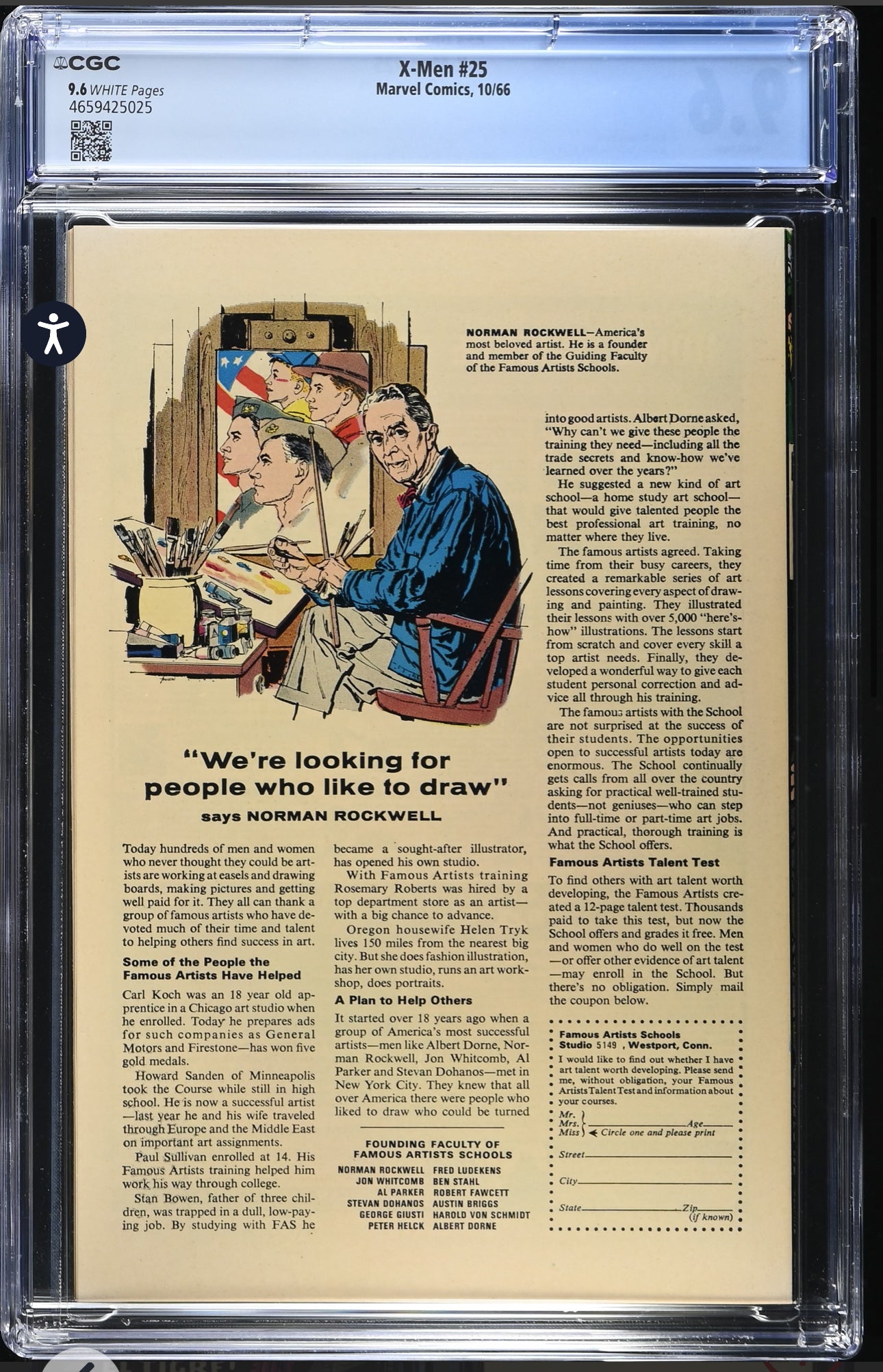 X-Men #25 CGC 9.6 (Marvel, 1966) 1st App Of El Tigre (Rare White Pages)