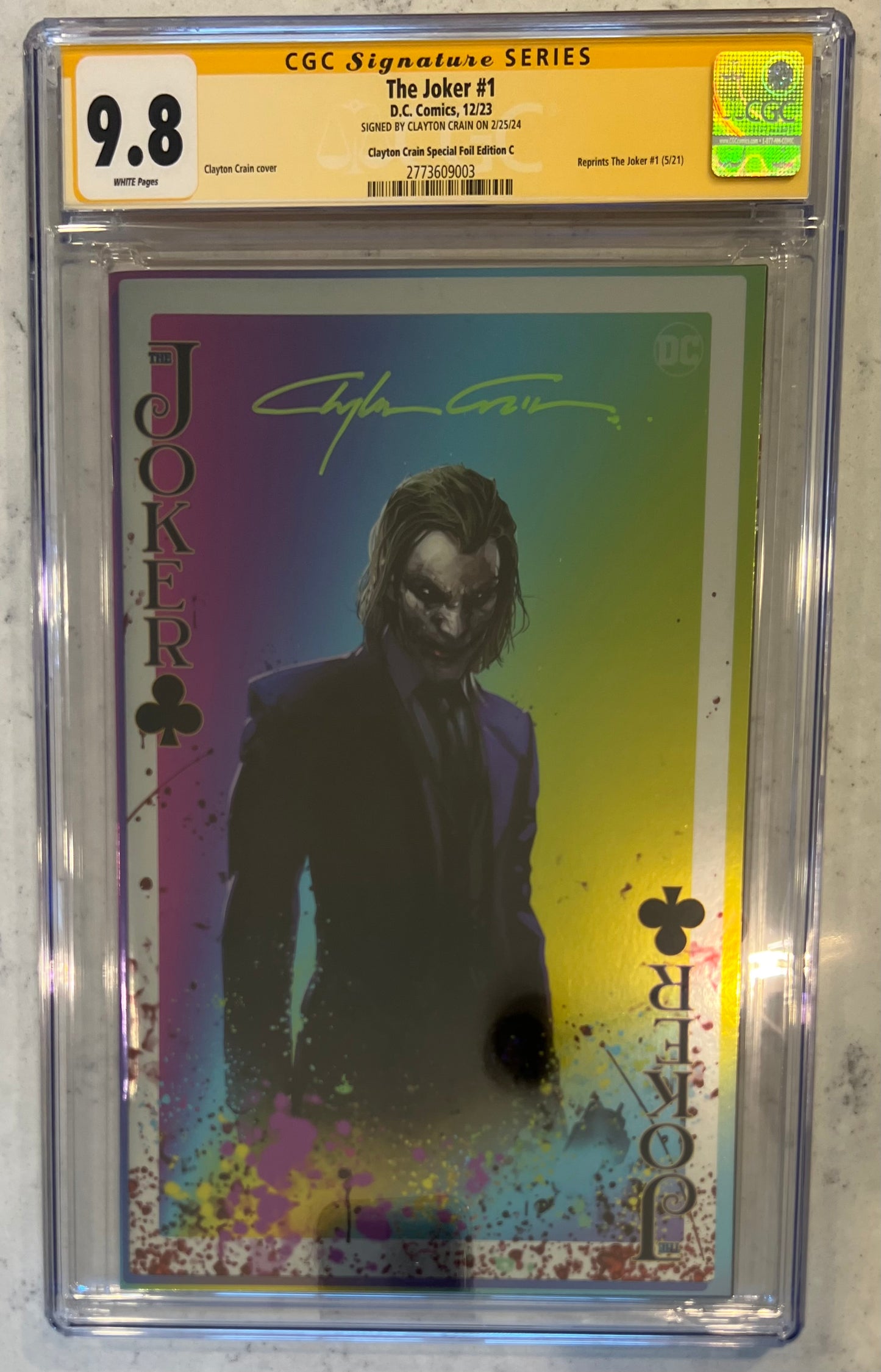 The Joker #1 CGC SS by Clayton Crain (Megacon Variant)