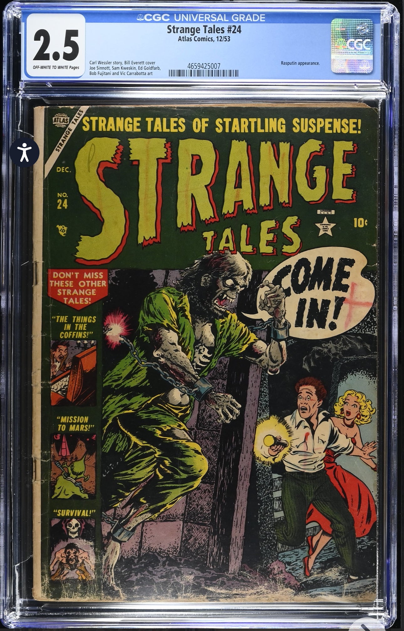 Strange Tales #24 CGC 2.5 (Atlas, 1953) Golden Age Pre Code Horror