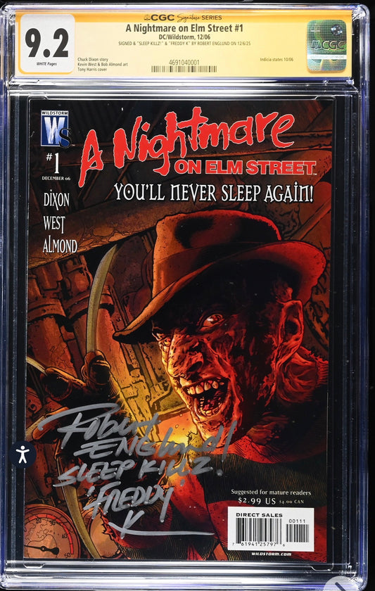 A Nightmare on Elm Street #1 CGC SS 9.2 signed By Robert Englund Freddy Krueger