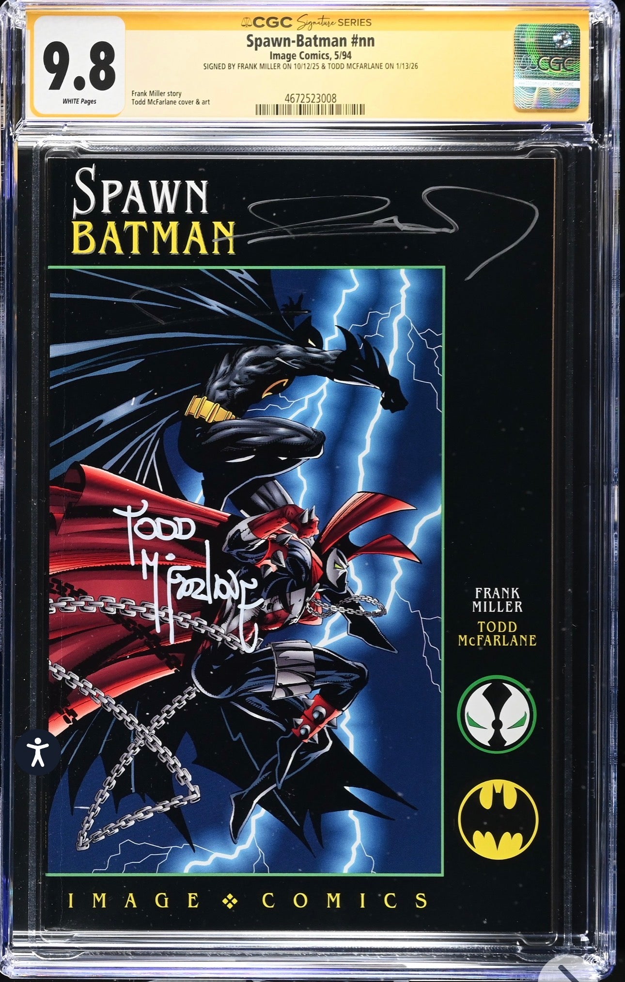 Spawn Batman #nn CGC SS 9.8 Signed By Frank Miller & Todd McFarlane Image, 1992