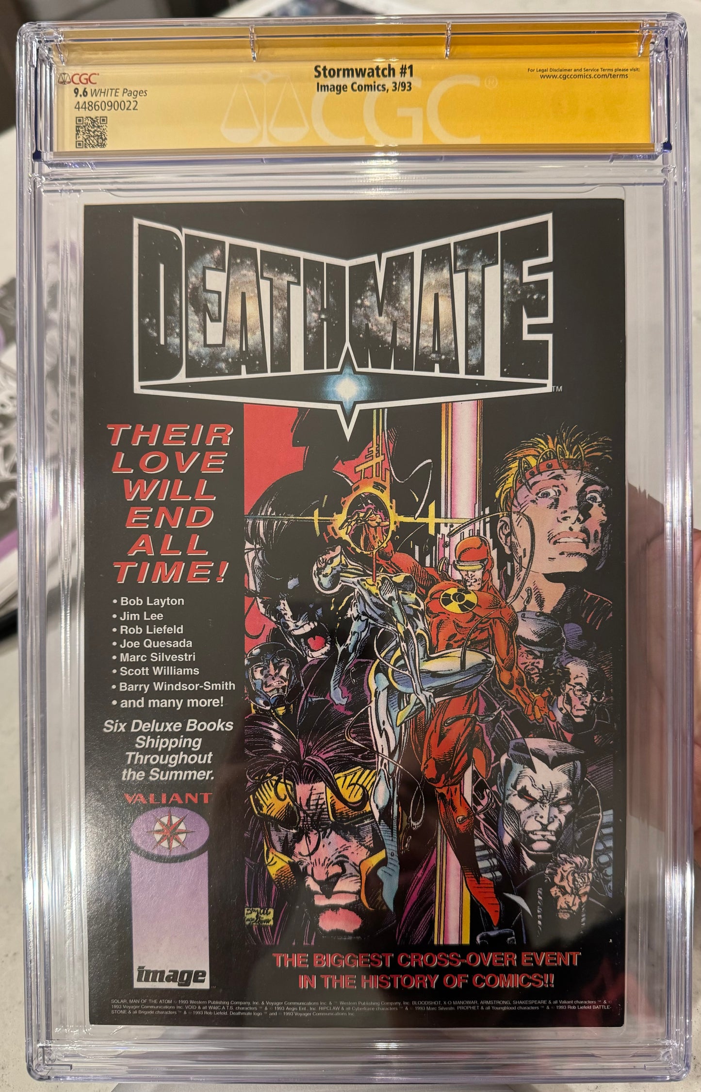 Stormwatch #1 CGC SS 9.6 Signed by Jim Lee