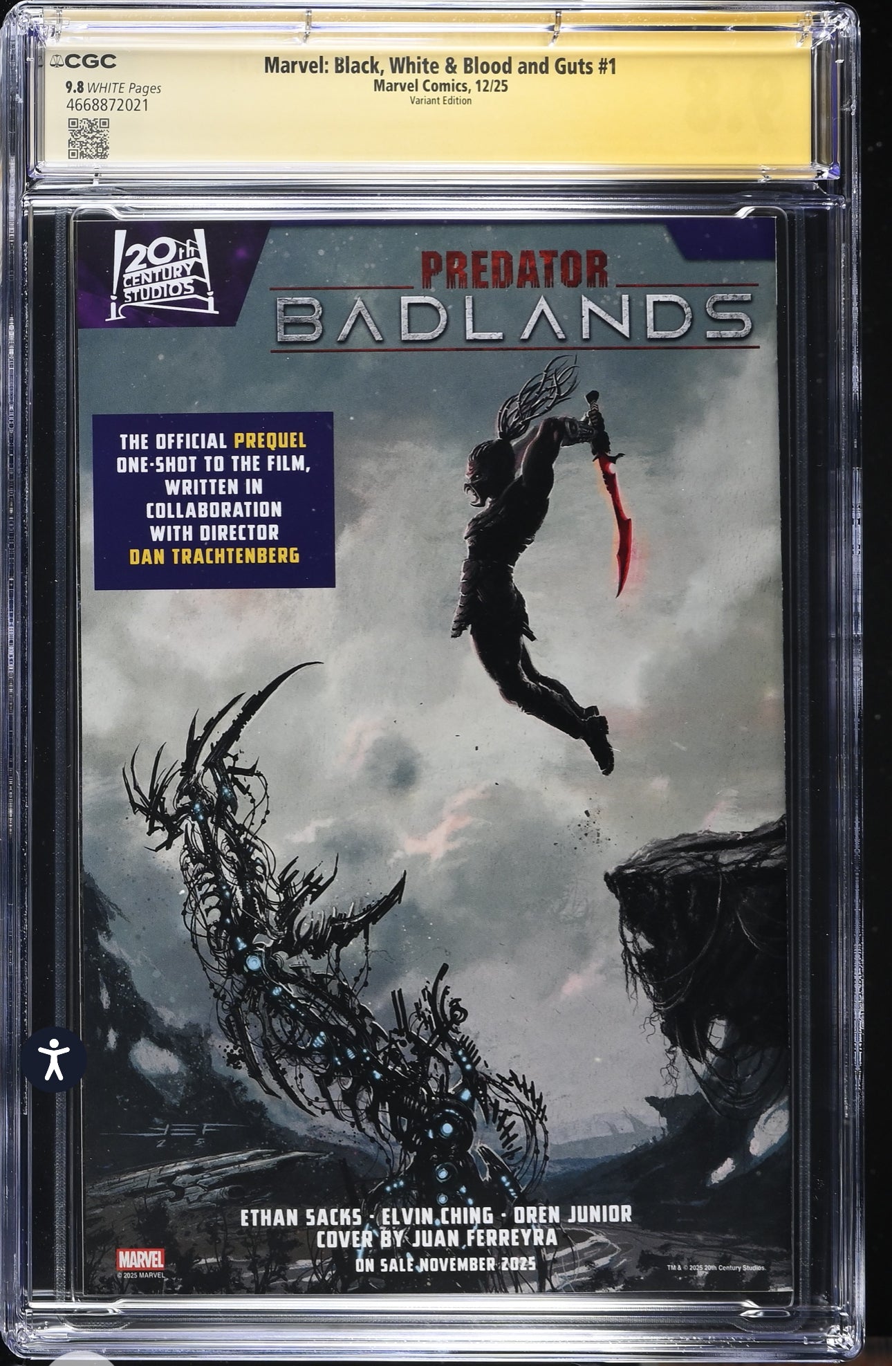 Marvel Black White and Blood and Guts #1 CGC SS 9.8 Signed By Condon & Greg Land (Marvel, 2025)