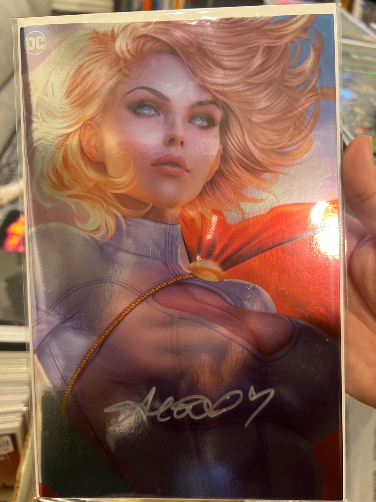 Power Girl #1 (NYCC 2023 Convention Exclusive) Foil Cover signed by Ariel Diaz