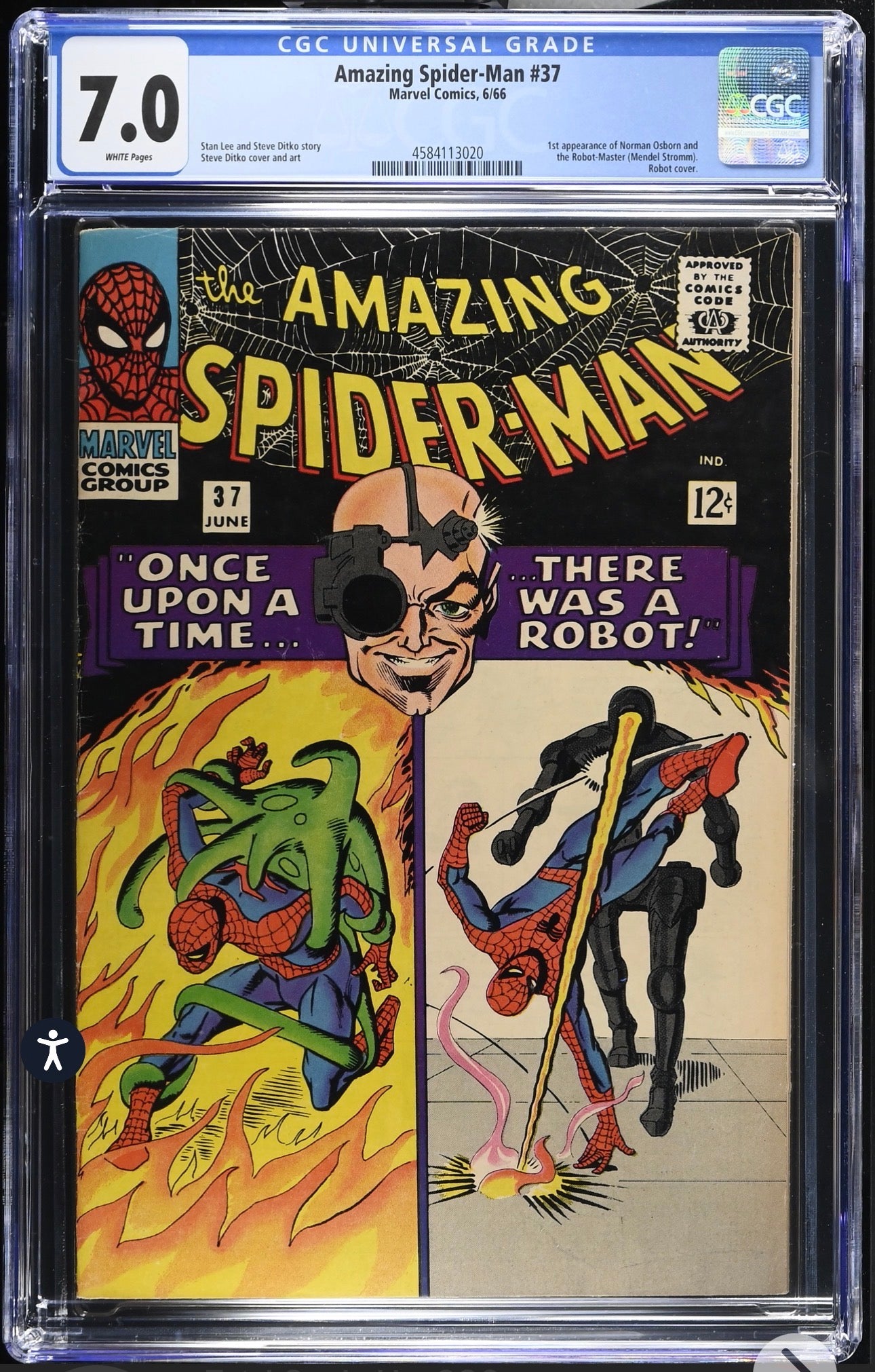 Amazing Spider-Man #37 CGC 7.0 (Marvel, 1966) 1st Norman Osborne Rare White Pgs