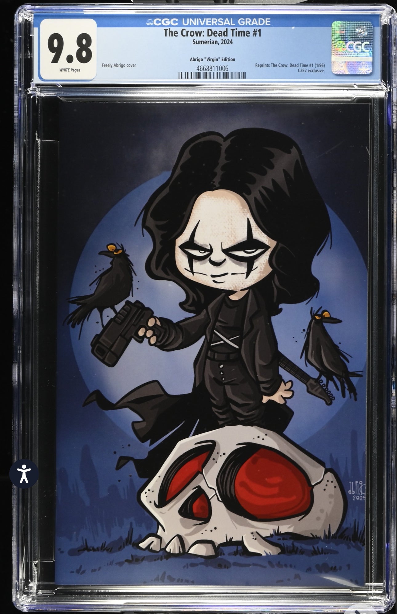 The Crow: Dead Time #1 CGC 9.8 (Sumerian, 2025) Abrigo C2E2 Virgin Variant reprints Crow: Dead Time 1996