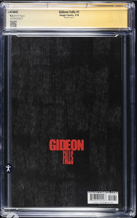 Gideon Falls #1 CGC SS 9.6 Signed By Jock (Image, 2018) Jock Variant Cover