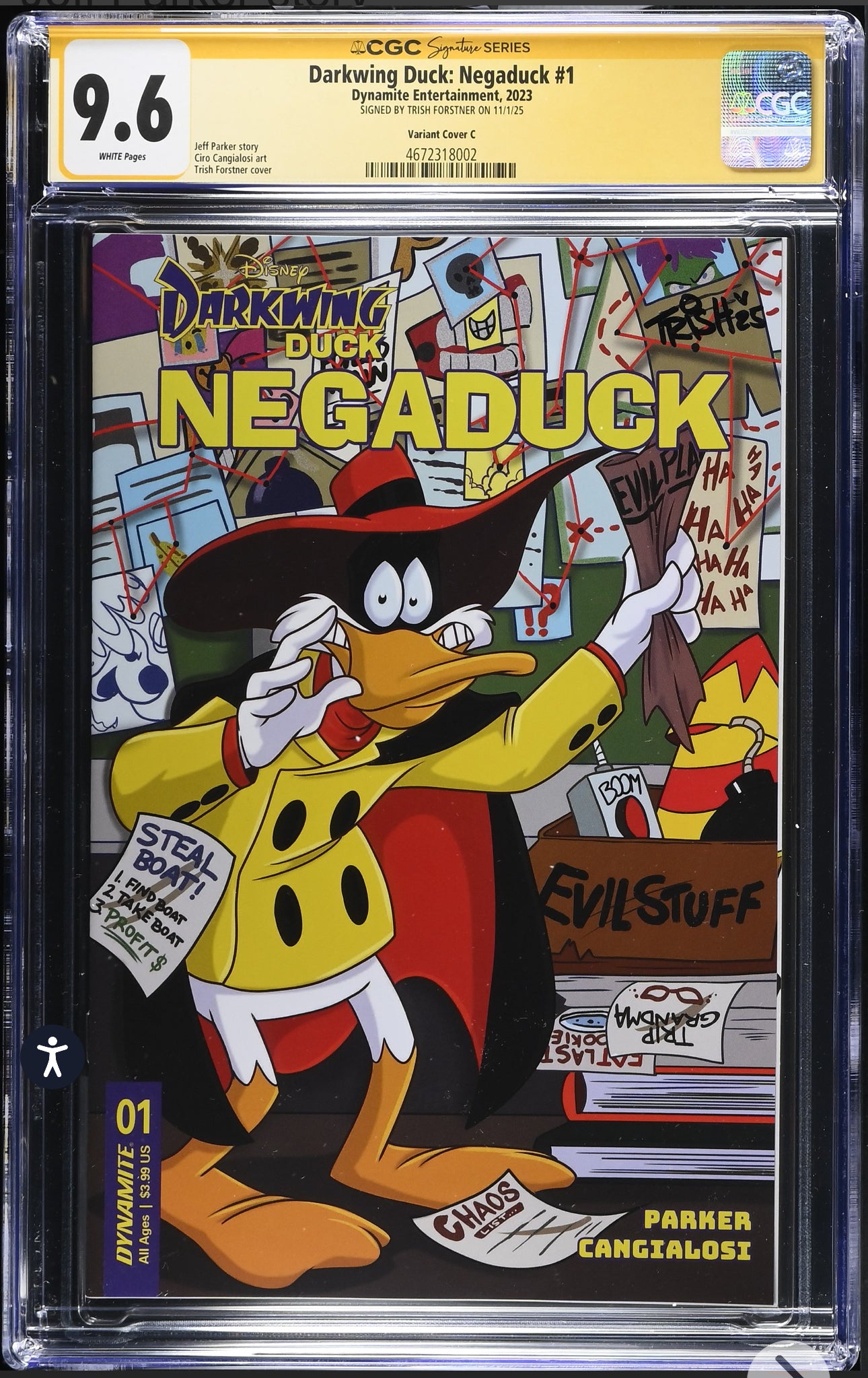 Darkwing Duck: Negaduck CGC SS 9.6 (Dynamite, 2023) Signed by Trish Forstner