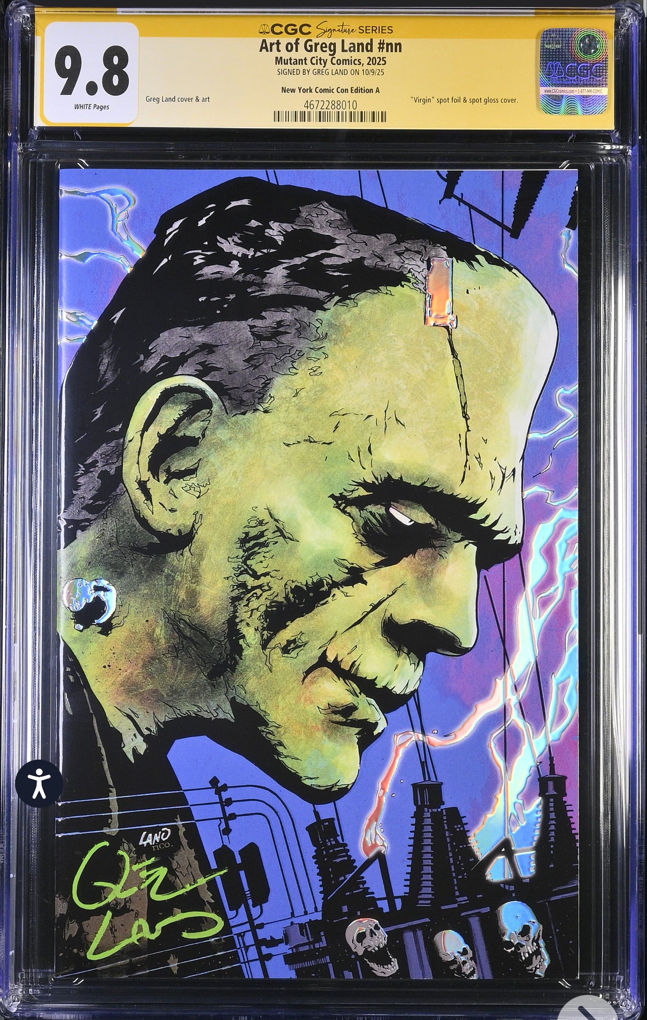 Art of Greg Land #nn CGC SS 9.8 NYCC Spot Foil Variant signed by Greg Land