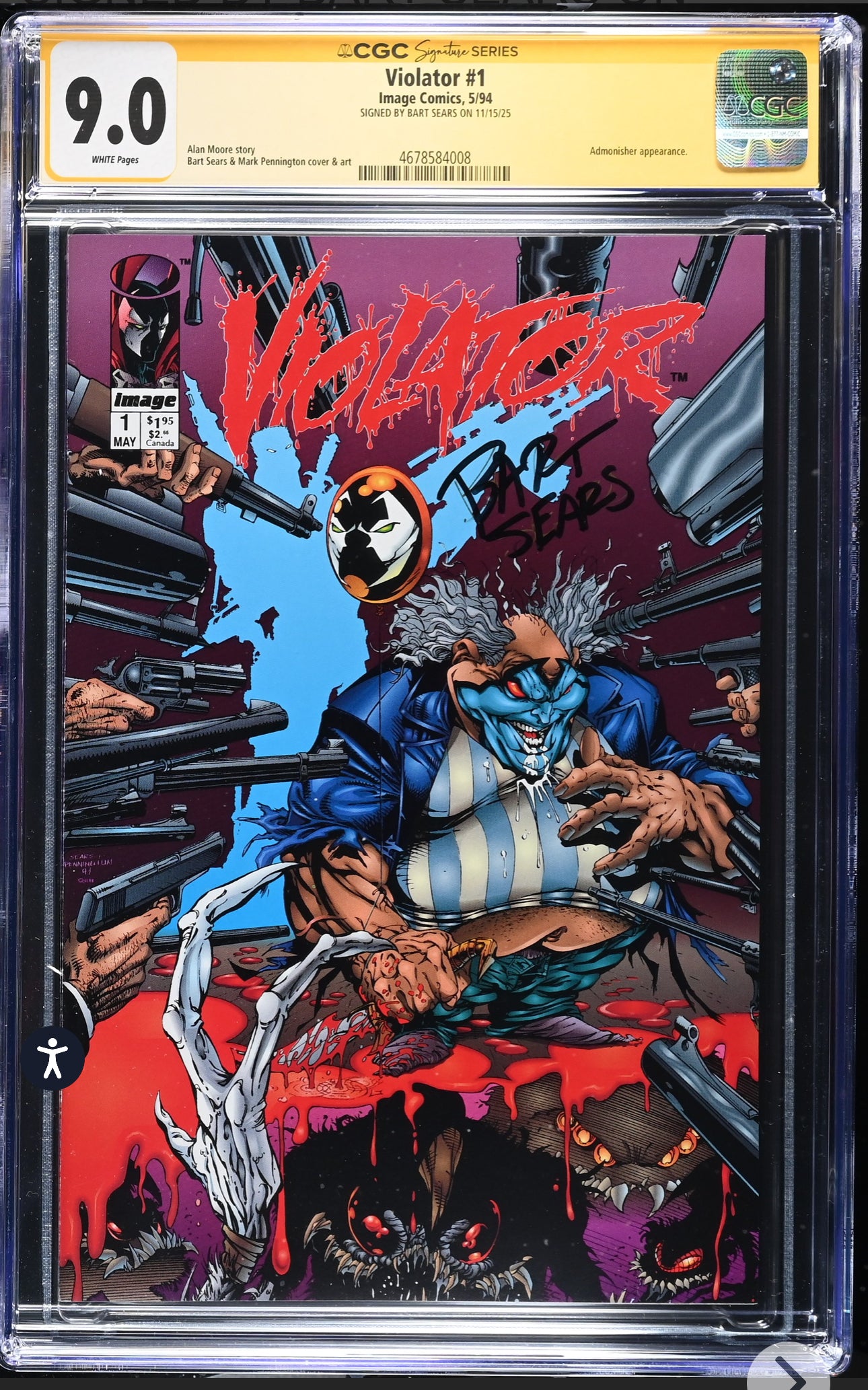 Violator #1 CGC SS 9.0 (Image, 1994) Signed by Bart Sears