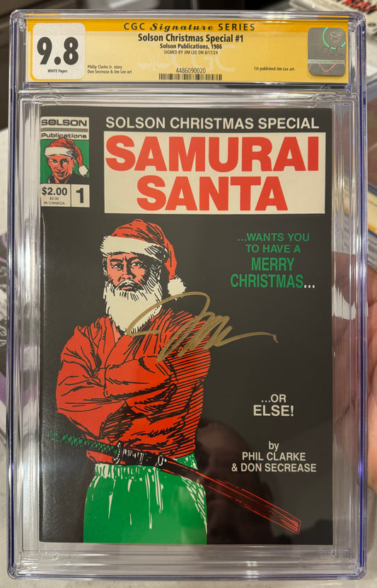 Solson Christmas Special #1 CGC SS 9.8 (Samurai Santa, 1st Published Jim Lee Art) SIGNED BY JIM LEE