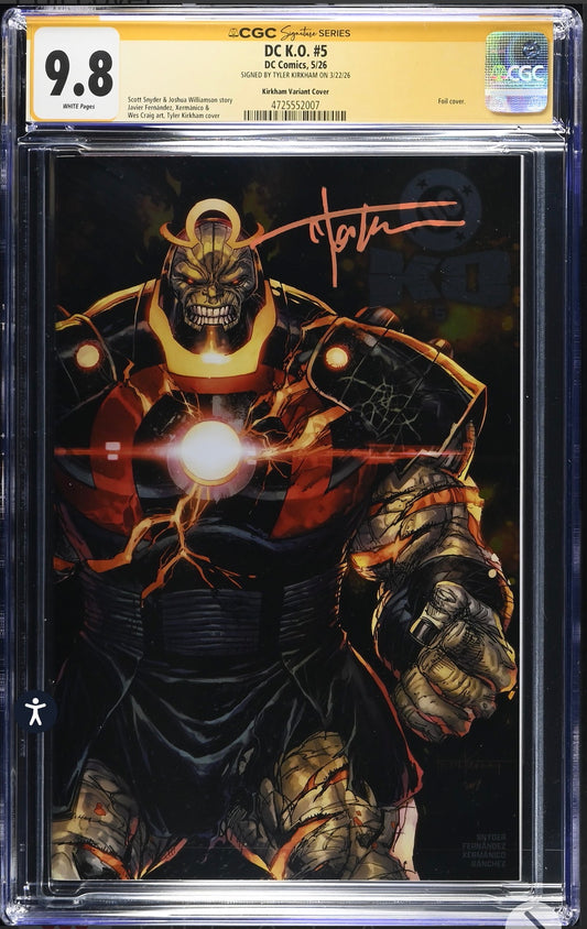 DC K.O. #5 CGC SS 9.8 Signed By Tyler Kirkham (DC, 2026) Foil Variant Cover