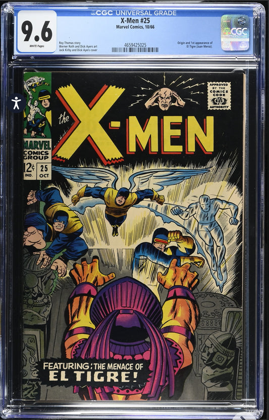 X-Men #25 CGC 9.6 (Marvel, 1966) 1st App Of El Tigre (Rare White Pages)