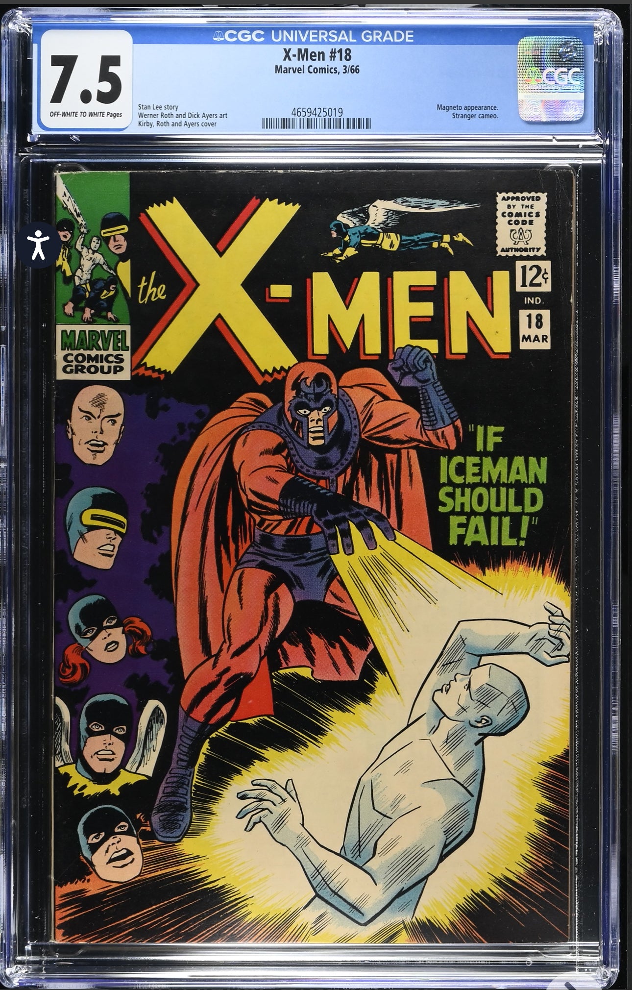 X-Men #18 CGC 7.5 (Marvel, 1966) Magneto And Iceman