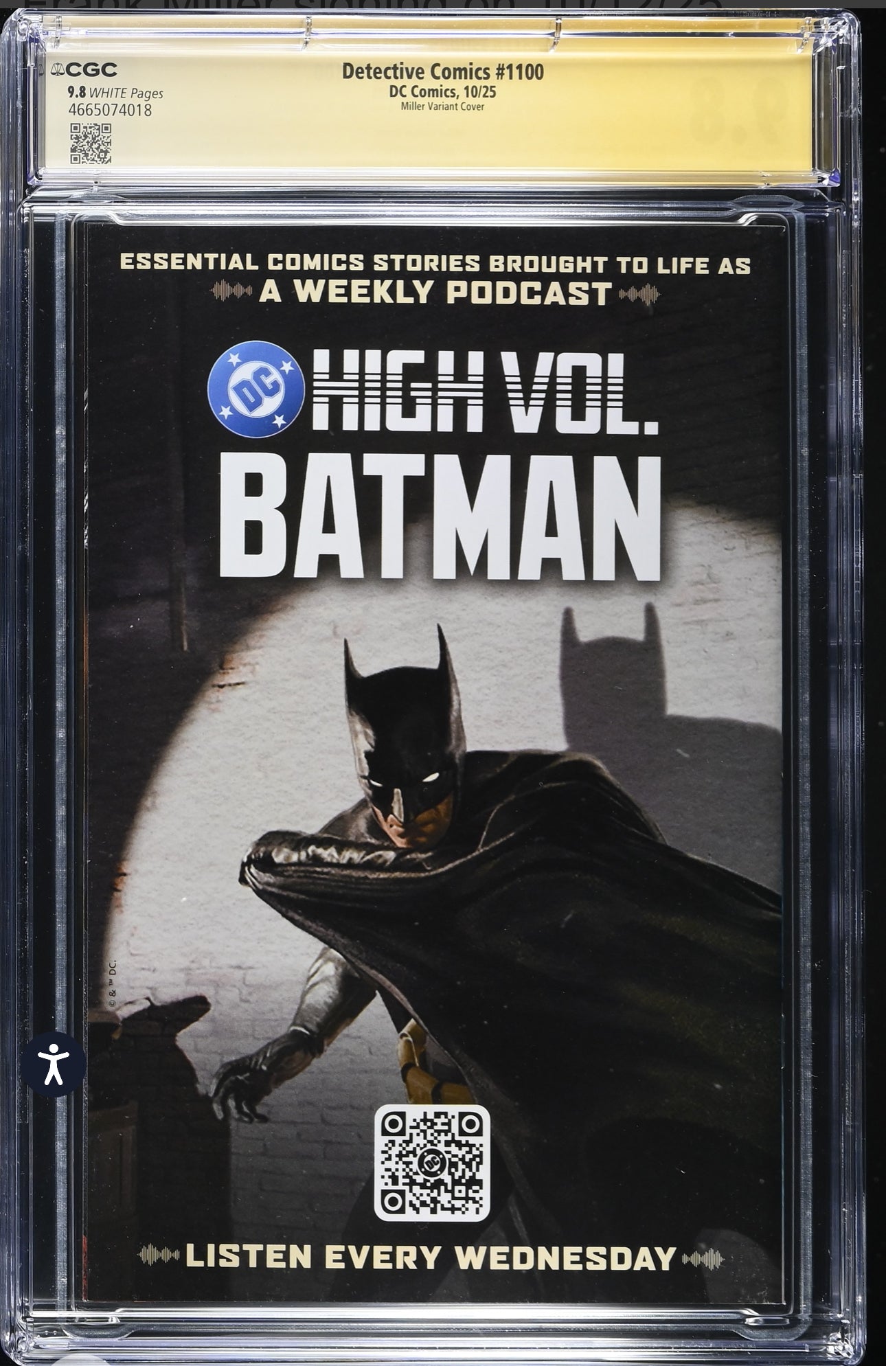 Detective Comics #1100 CGC SS 9.8 Signed By Frank Miller & Bill Sienkiewicz (DC, 2025)