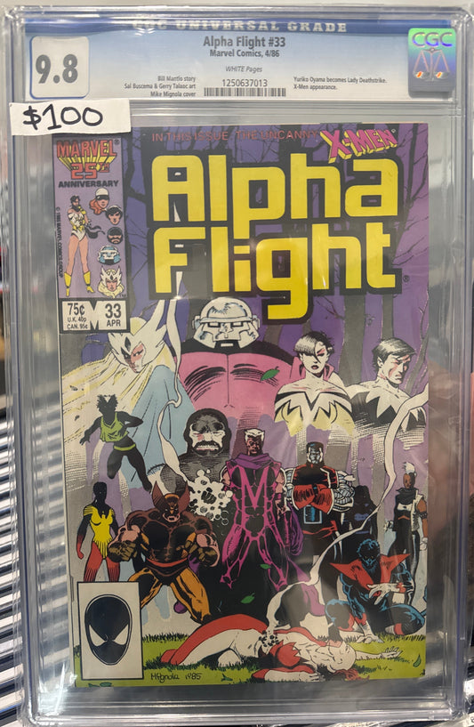 Alpha Flight #33 CGC 9.8 (Marvel, 1986) 1st App of Lady Deathstrike
