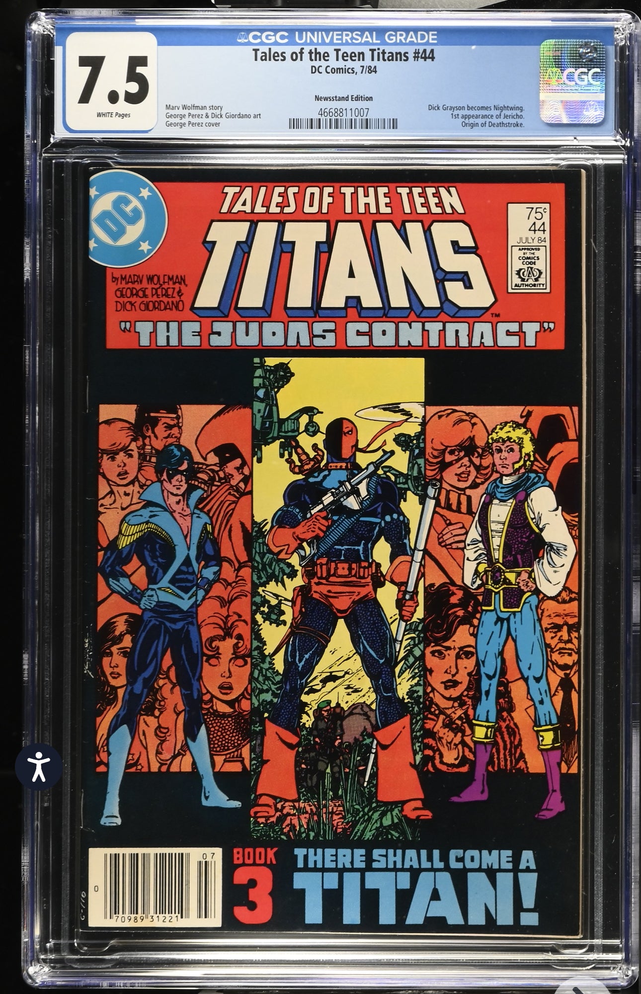 Tales of the Teen Titans #44 CGC 7.5 (DC, 1984) Newsstand Edition (Dick Grayson becomes Nightwing)