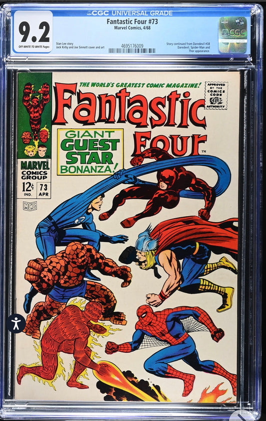 Fantastic Four #73 CGC 9.2 (Marvel, 1968) Story Continued from Daredevil #38