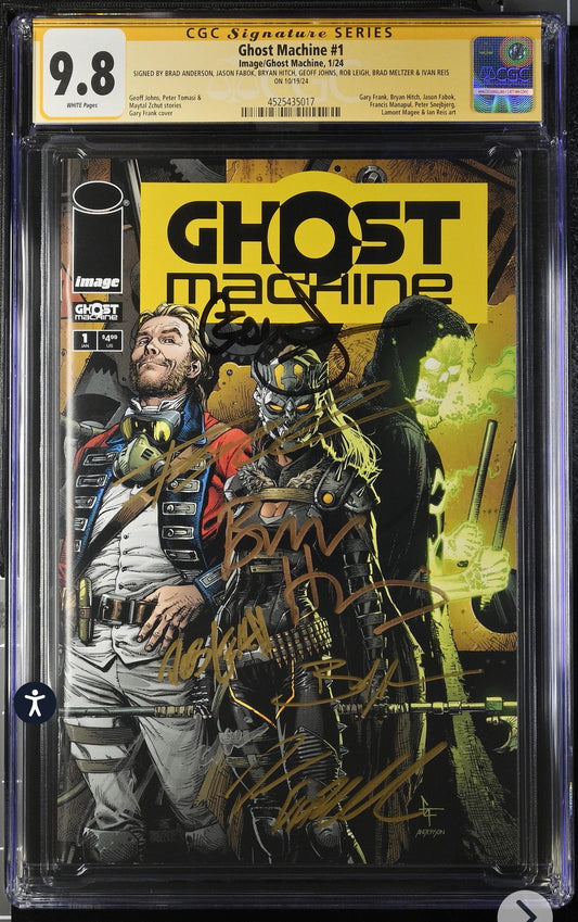Ghost Machine #1 CGC SS (Image, 2024) 7x SIGNED (Brad Anderson, Jason Fabok, Bryan Hitch, Geoff Johns, Rob Leigh, Brad Meltzer, Ivan Reid)