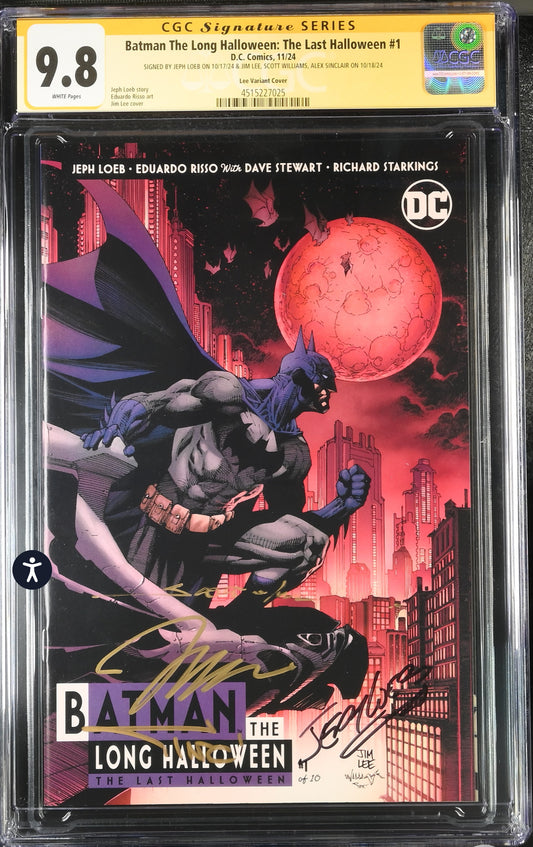 BATMAN The LONG HALLOWEEN: The Last Halloween #1 CGC SS 9.8 (DC, 2024) Signed By Jim Lee, Joey Loeb, Scott Williams & Alex Sinclair