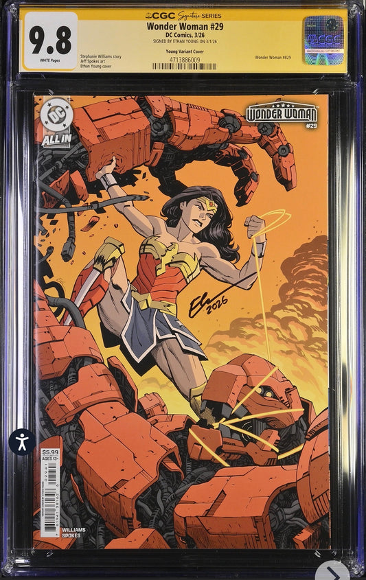 Wonder Woman #29 CGC SS 9.8 (DC, 2026) Signed By Ethan Young (Variant Cover)