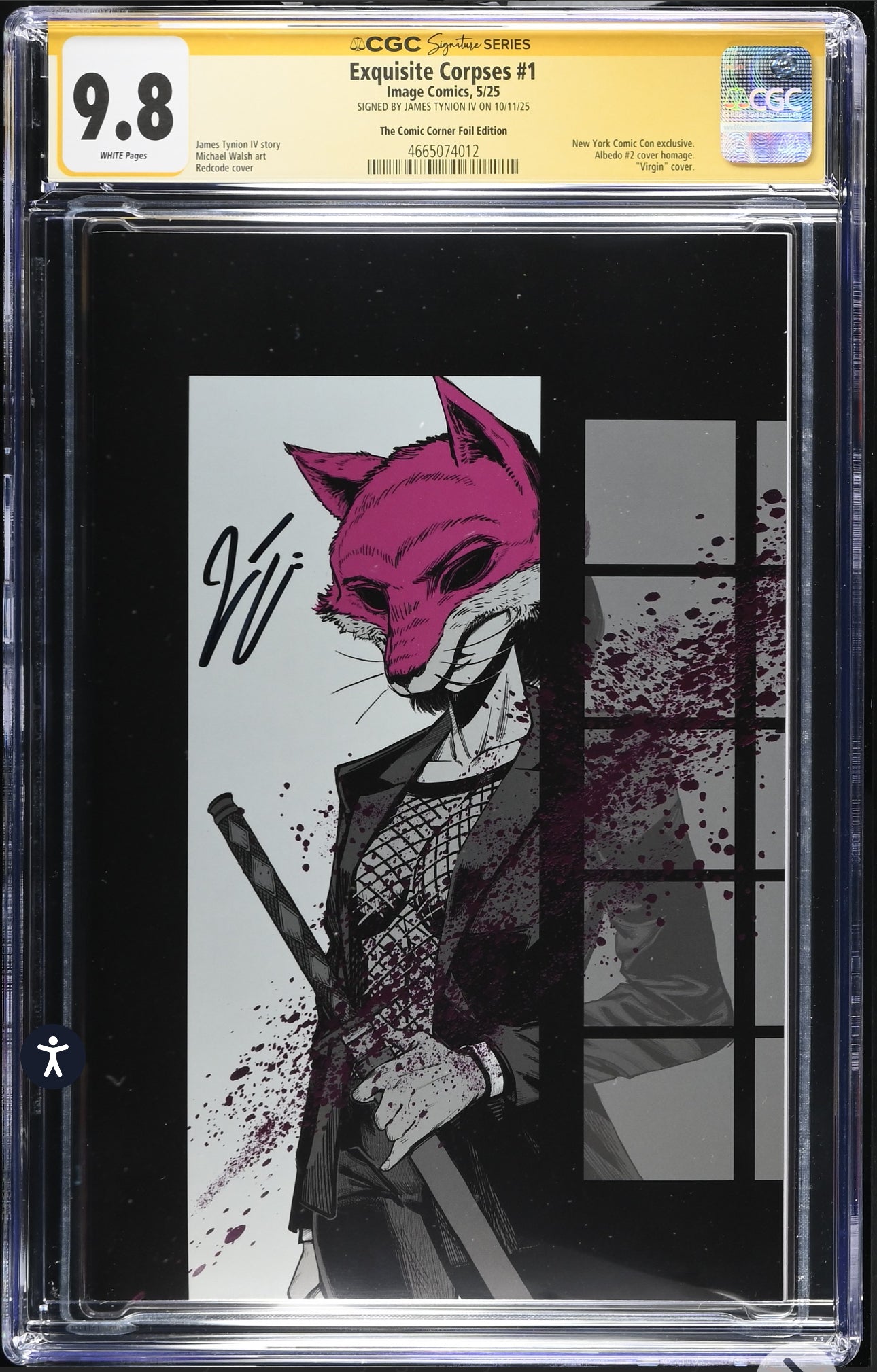EXQUISITE CORPSES #1 CGC SS 9.8 NYCC Redcode Foil Variant Signed By James Tynion (Image, 2025)
