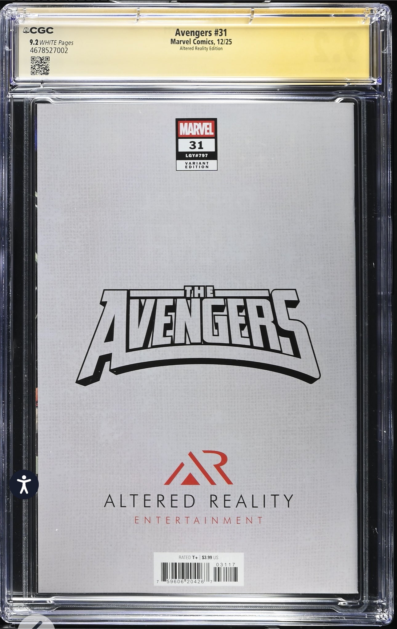 Avengers #31 CGC SS 9.2 RICC Variant Signed By Alex Maleev (Marvel, 2025)