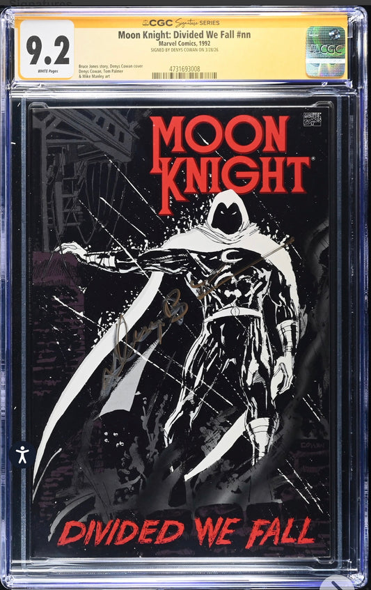 Moon Knight: Divided We Fall #nn CGC SS 9.2 Signed By Denys Cowan (Marvel, 1992)