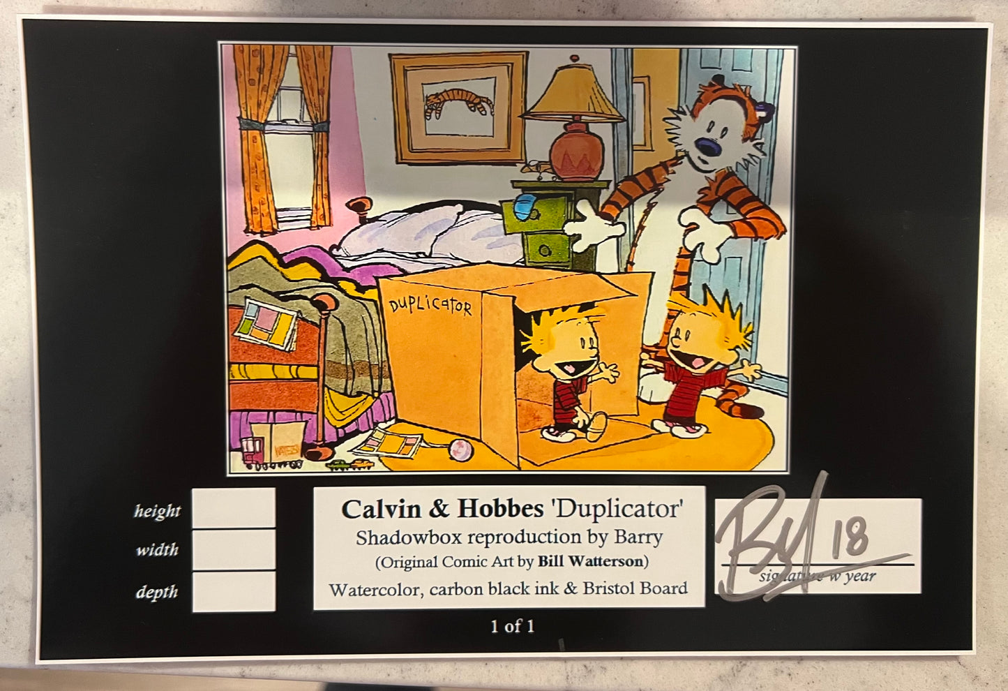 Calvin & Hobbs: Duplicator Shadowbox by Barry (A One of a Kind Shadowbox Art)