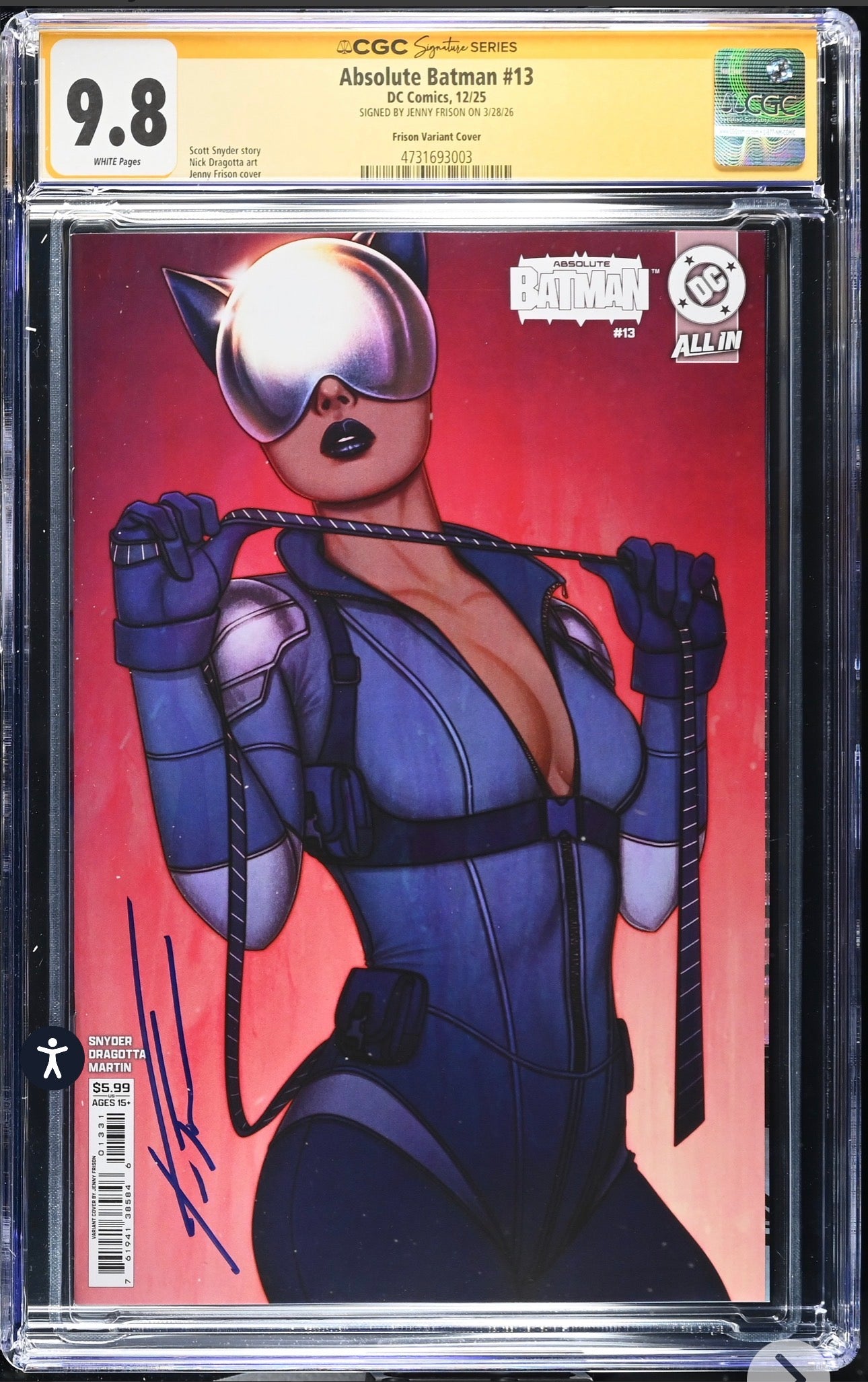 Absolute Batman #13 CGC SS 9.8 (DC, 2025) Signed By Jenny Frison