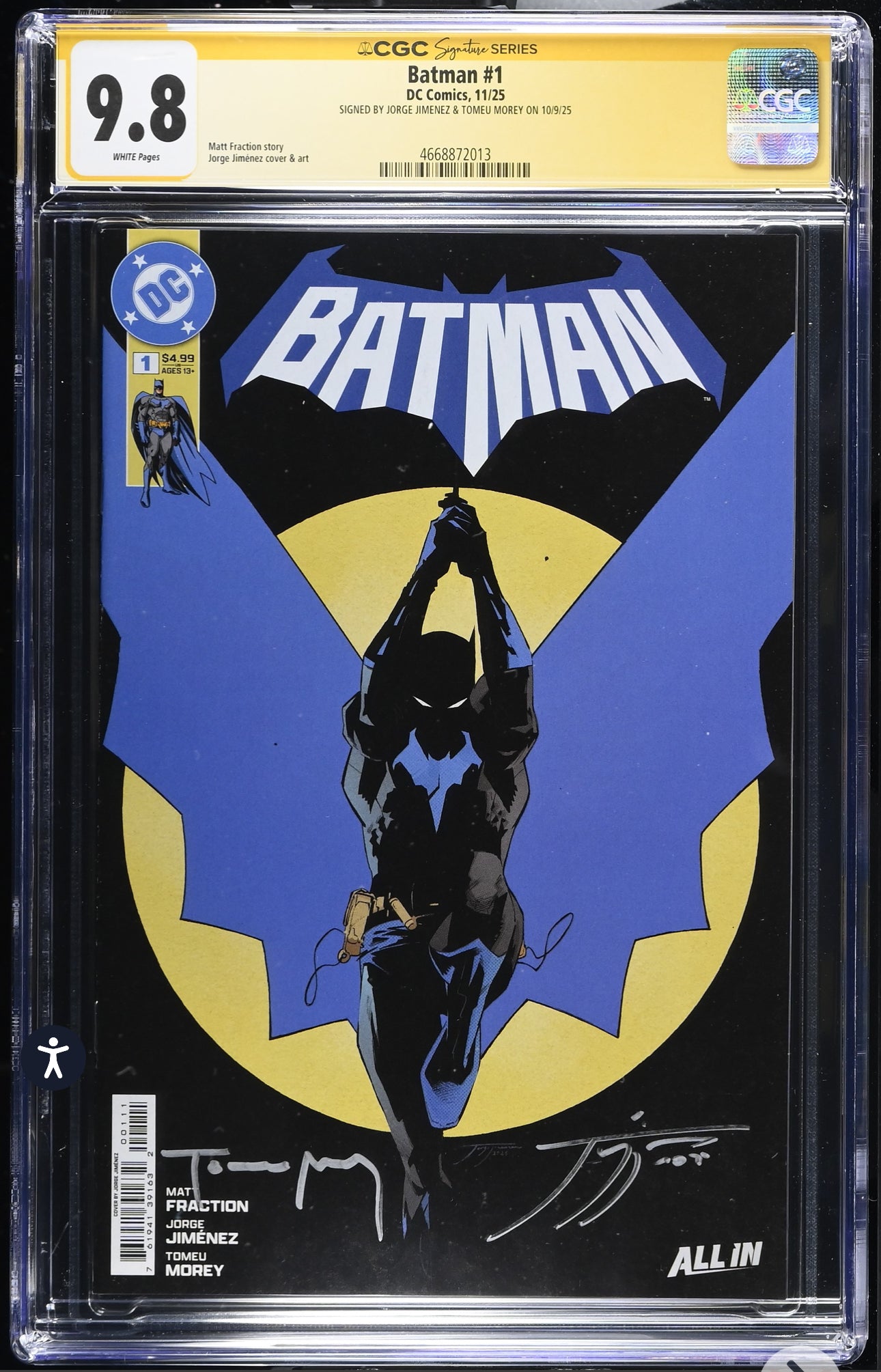 Batman #1 CGC SS 9.8 Signed By Tomeu Morey & Jorge Jiménez (DC, 2025)
