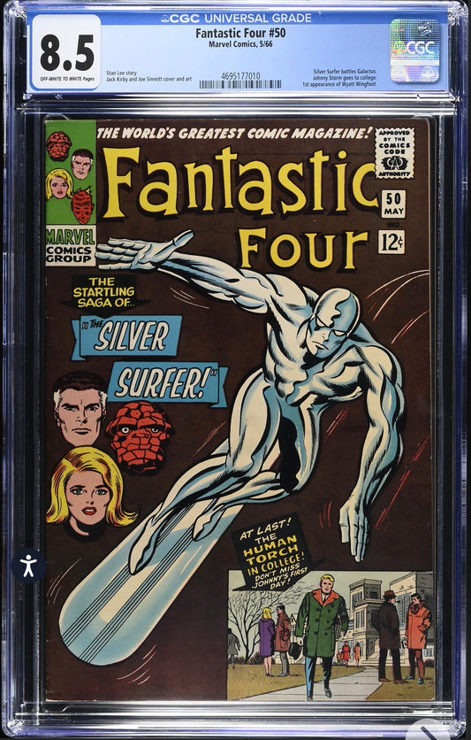 Fantastic Four #50 CGC 8.5 (Marvel, 1966) Silver Surfer Battles Galactus