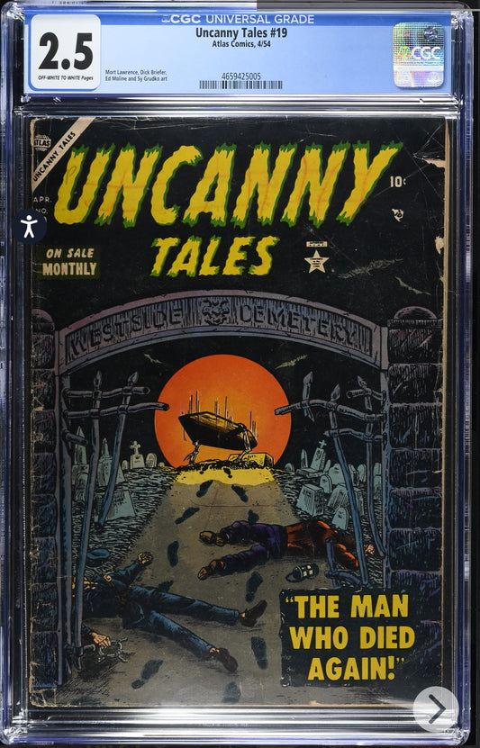 Uncanny Tales #19 CGC 2.5 (Atlas, 1954) Pre-Code Horror Golden Age Comic