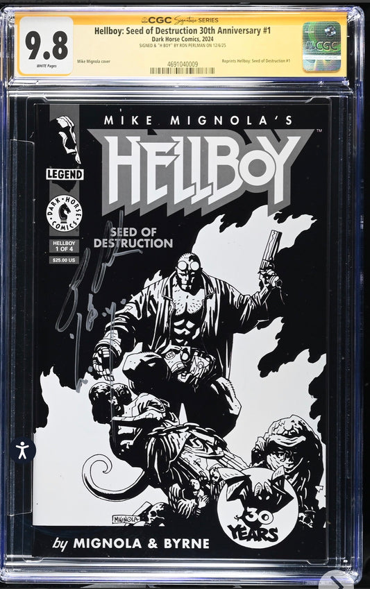 Hellboy: Seed Of Destruction 30th Anniversary #1 CGC SS 9.8 Signed By Ron Perlman (Dark Horse, 2024, San Diego Comic Con Variant)